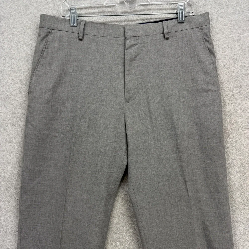 Banana Republic Dress Pants Mens 34x32 Grey Tailored‎ Fit Flat Front Trousers